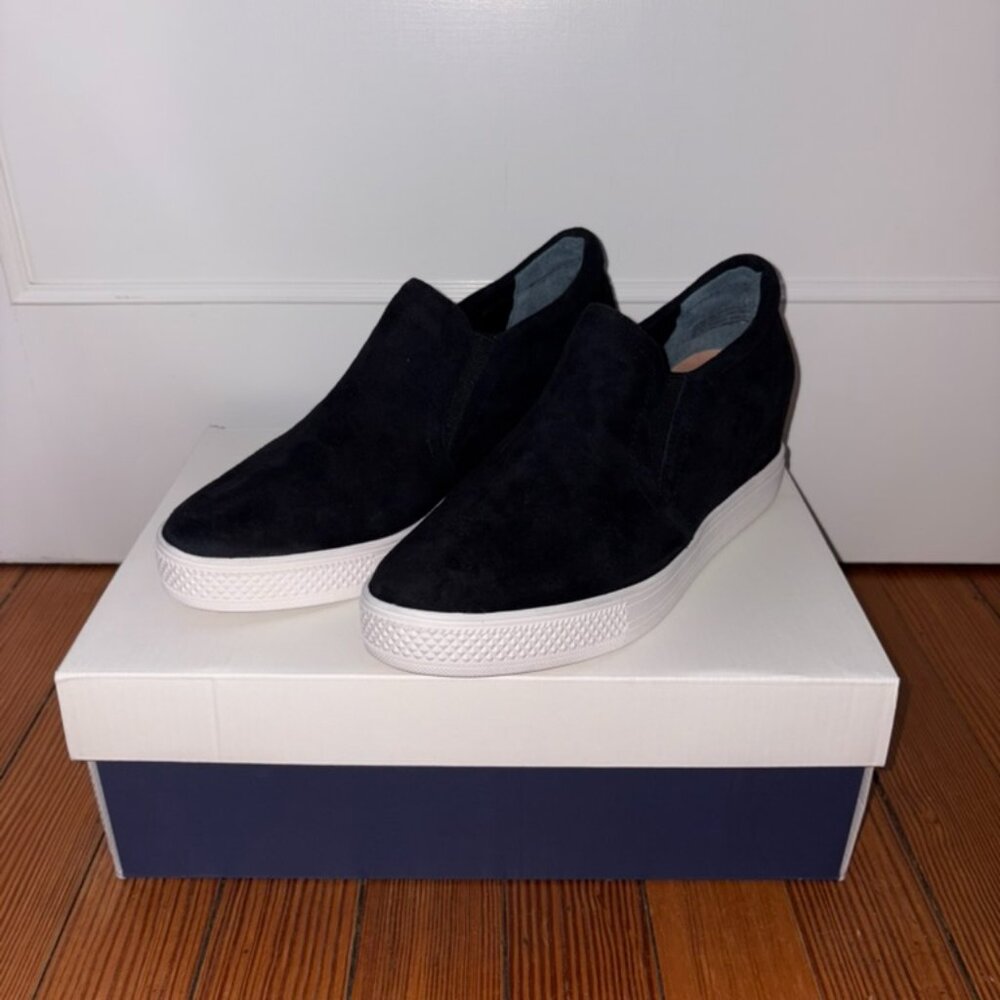 Caslon Black Suede Wedge Slipons/Sneakers
